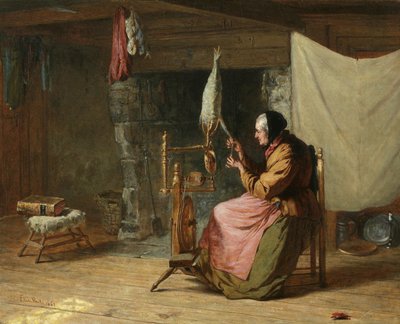 Olden Times - Also Known as Spinning Flax, Olden Times, 1861 by Edwin White